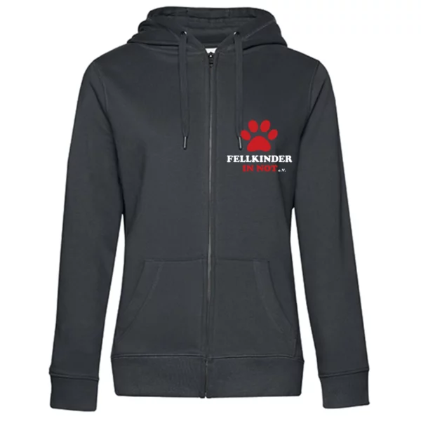 Ladies Zipped Queen Hoodie Fellkinder in Not