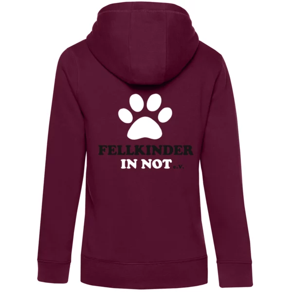 Ladies Zipped Queen Hoodie Fellkinder in Not
