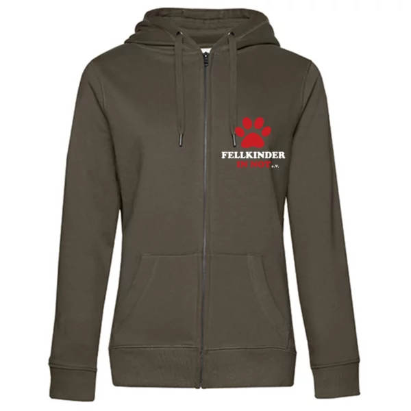 Ladies Zipped Queen Hoodie Fellkinder in Not