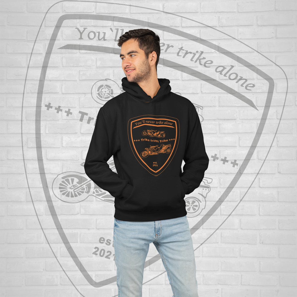 Hoodie black Trike trifft Trike Logo