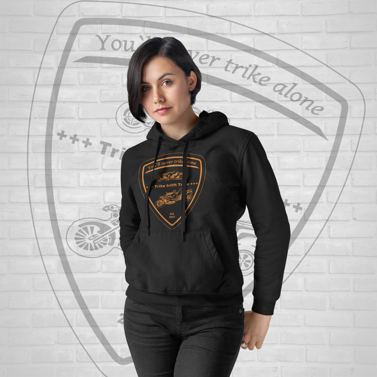 Hoodie für Frauen black Trike trifft Trike Logo