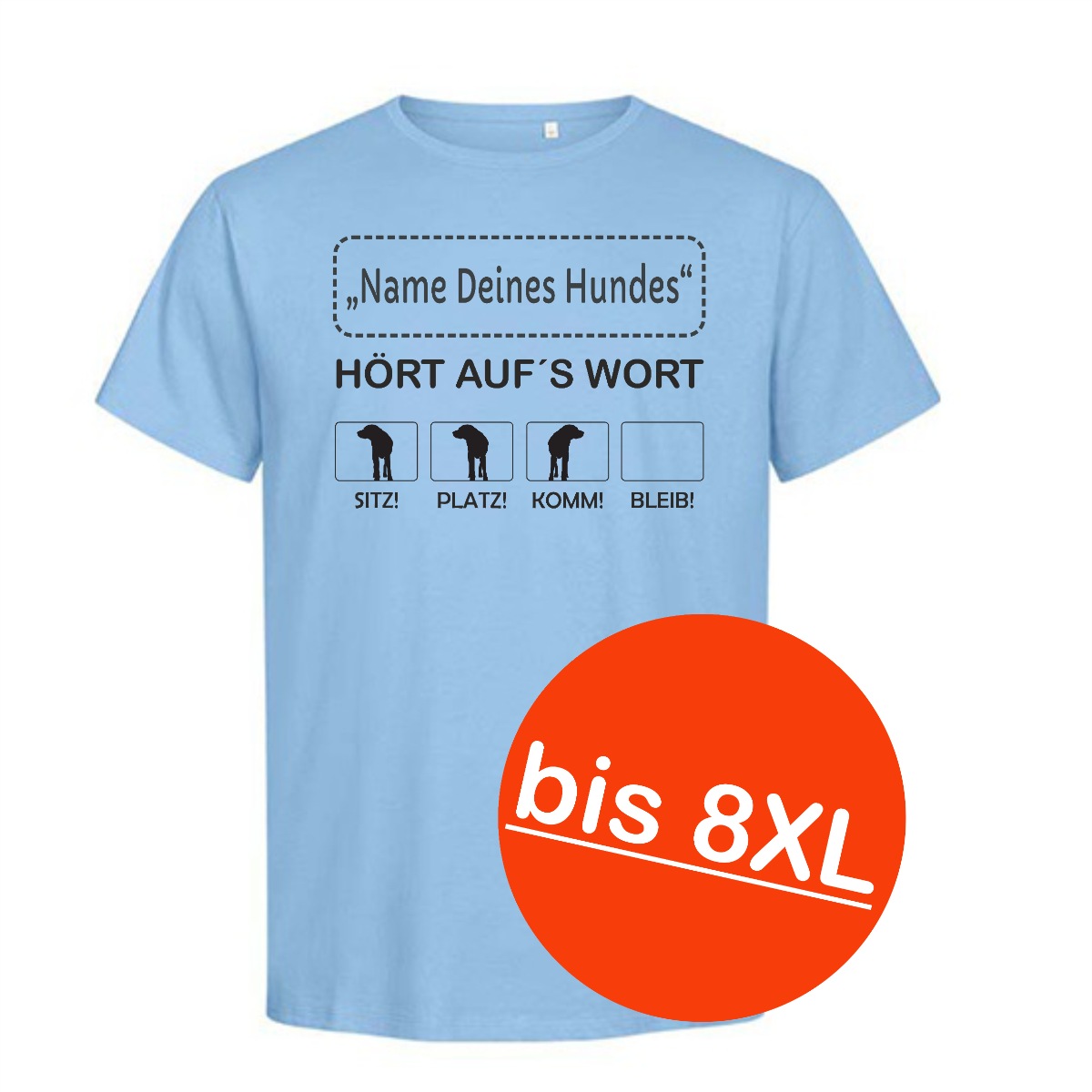 Premium T individuell gestalten mit dem Namen des eigenen Hundes