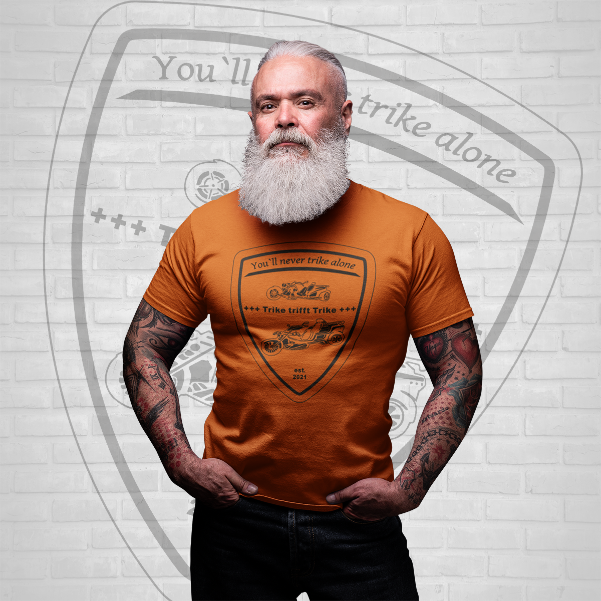T-Shirt *Trike trifft Trike* 1 T-Shirt orange Trike trifft Trike Logo