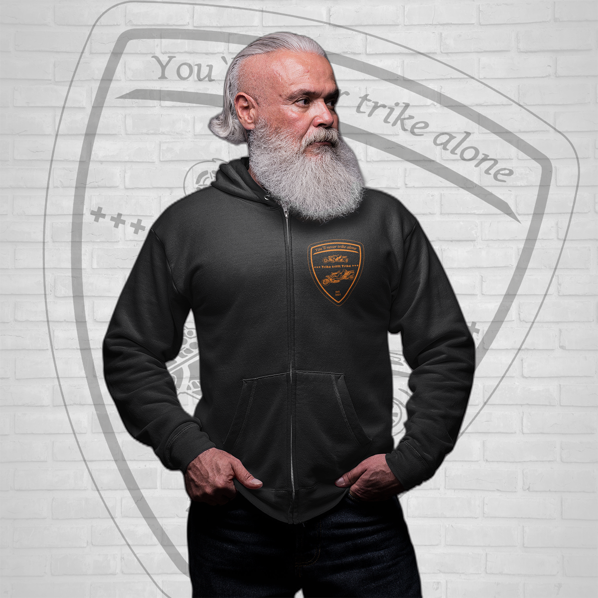 King Zip Hoodie black Trike trifft Trike